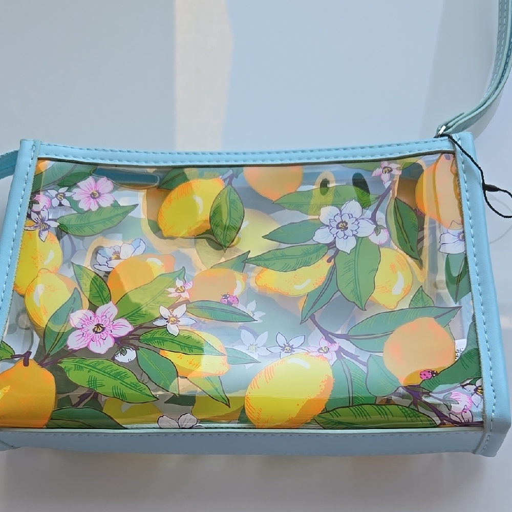 Vwra Bradley Lemon Print Clear Zipper Pouch